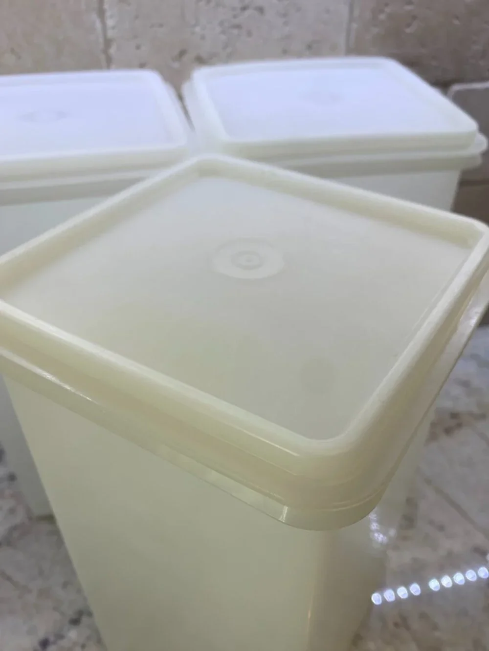 Tupperware Tall Square Saltine Cracker Keeper Set of 3